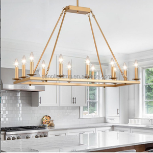 Estilo nórdico moderno minimalista colgante multifuncional candelabro <span class=keywords><strong>de</strong></span> lino rústico comedor dormitorio estudio techo grande - Product Image 3