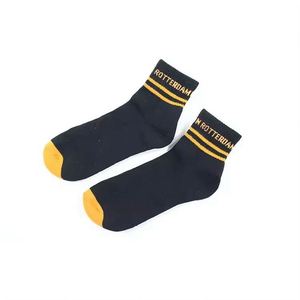 Winter Running Embroidery Promo Custom Children's <b>Socks</b> Crew Design Your Own Logo Private Label Cotton Black All Seasons - Product Image 1