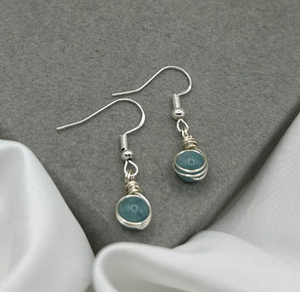 ต่างหูห้อยคริสตัลอความารีนสำหรับวันเกิดหินเดือนมีนาคม - Product Image 4