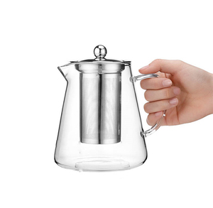 Set Teiera in Vetro Borosilicato con Logo Personalizzato 550ml/950ml, Resistente al Calore, con Infusore in Acciaio Inossidabile per Tè Sfuso - Product Image 2