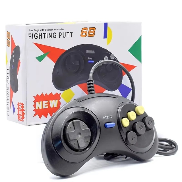Hot Selling Classic Six Buttons Gamepad Joystick Wired Game Controller Accessories for Sega