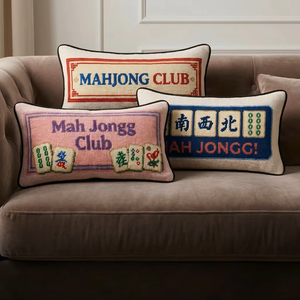 <span class=keywords><strong>Funda</strong></span> de Cojín Personalizada Moderna con Diseño de Mahjong en Punto de Cruz, Textura 3D, Poliéster, Cierre de Cremallera, Logotipo Personalizado, Monograma para el Hogar - Product Image 1