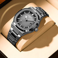 Nibosi 2632 Montre Classique Carrée à Quartz pour Hommes en Acier Inoxydable, Étanche et Luminescente avec Date, pour les Affaires