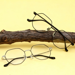 Thời trang hình dạng kim cương đặc biệt mạ điện màu sắc linh hoạt mỏng đền thờ unisex kim loại hợp kim kính mắt - Product Image 6