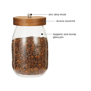 Großes Vorratsdosen-Set aus klarem Glas für die Küche, vakuumversiegelt, zur Aufbewahrung von Süßigkeiten, Kaffeebohnen, Mehl und Müsli - Product Image 2