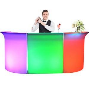 Bancone da tavolo a LED circle bar per noleggio di intrattenimento per eventi bancone da bar a led illuminato mobile commerciale per discoteca - Product Image 1