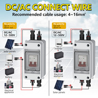 Boîtier solaire étanche IP65 DC 500V avec interrupteur d'isolement MCB, combinateur PV, boîtier en ABS ignifuge, matériau plastique