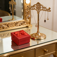 Boîte en carton rectangulaire portable en papier kraft, vente en gros, emballage cadeau écologique transparent pour bijoux