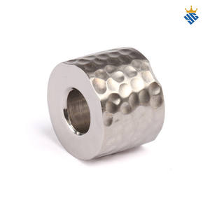 Pulsera de acero inoxidable martillado espaciador cuentas de metal tamaño personalizado cuentas sueltas para joyería DIY - Product Image 2