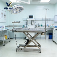 Table d'opération vétérinaire en acier inoxydable personnalisée Virant pour animaux de grande taille, chiens, table chirurgicale diagnostique électrique réglable
