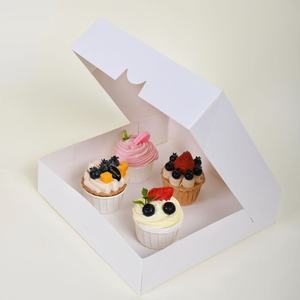 Bán chạy nhất thực phẩm có thể tái chế lớp tráng miệng bánh bao bì hộp UV lớp phủ <span class=keywords><strong>cupcake</strong></span> cửa sổ các tông màu trắng giấy kraft tùy chỉnh - Product Image 2
