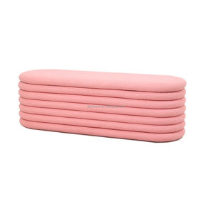 Nouveau design <span class=keywords><strong>de</strong></span> tabouret d'extrémité <span class=keywords><strong>de</strong></span> <span class=keywords><strong>lit</strong></span> avec rangement pour chambre à coucher <span class=keywords><strong>banc</strong></span> ottoman <span class=keywords><strong>de</strong></span> rangement rembourré en laine d'agneau <span class=keywords><strong>rose</strong></span> <span class=keywords><strong>de</strong></span> luxe - Product Image 2