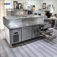 Réfrigérateur de préparation de pizza, de salade et de sandwichs à température unique pour comptoir, équipement de réfrigération mécanique avec refroidissement par air