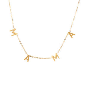 Nuovo arrivo MAMA <span class=keywords><strong>collana</strong></span> gioielli placcati oro 18 carati <span class=keywords><strong>collana</strong></span> con lettere in acciaio inossidabile <span class=keywords><strong>per</strong></span> regalo <span class=keywords><strong>per</strong></span> <span class=keywords><strong>la</strong></span> <span class=keywords><strong>festa</strong></span> <span class=keywords><strong>della</strong></span> <span class=keywords><strong>mamma</strong></span> - Product Image 1