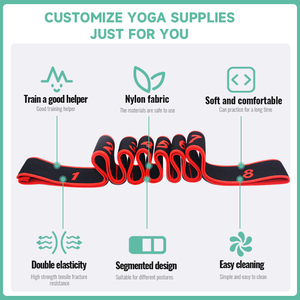 Venta al por mayor banda elástica de 8 rejillas para Yoga baile latino banda Digital números entrenamiento banda elástica hecha bolsas de tela de poliéster - Product Image 5