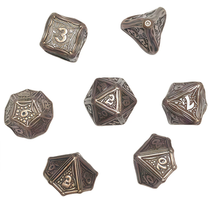 Polyhedral Zinc Alloy Dice Set 7-Piece Durable Party and <b>Entertainment</b> Theme Adult Board Game Dice with Customizable - Product Image 1