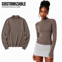 Nouvelle Collection 2026 – Pull Coréen Chic à Col Semi-Montant en Maille Douce et Respirante pour Femme – Coupe Slim – Idéal Automne Hiver – Couche de Base Fine