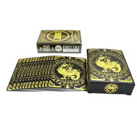 Cartes à jouer de poker en papier double cuivre personnalisables en plastique d'estampage doré avec impression de logo personnalisé pour les promotions