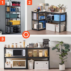 5 katmanlı raf, depolama rafları, 1000lbs, garaj için ayarlanabilir Metal raf, 16 "D X 32" W X 62.8 "H, siyah - Product Image 6