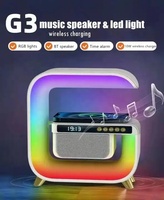 Nuevo Altavoz con Cargador Inalámbrico LED y Lámpara de Escritorio con Reloj, Altavoz Bluetooth con 7 Sonidos Blancos