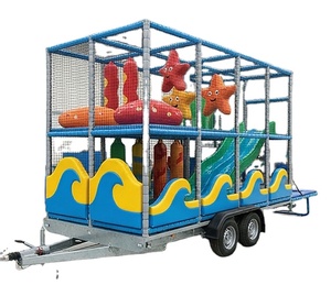 Centro de Diversión Portátil con Temática Personalizada, Remolque de Juegos Blandos Móvil - Parque de Trampolines Integrado con Temática de Jungla/Océano/Zoológico para Eventos - Product Image 1