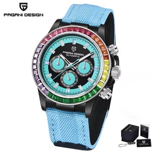 Reloj Mecánico para Hombre PAGANI DESIGN PD1732 de 40 mm con Bisel Arcoíris de Moda, Reloj Automático de Zafiro Resistente al Agua de 100 m para Parejas - Product Image 1