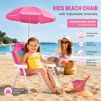 Chaise de camping pliable pour enfants avec pare-soleil et dossier, portable, directement de l'usine, pour extérieur, plage, bébé, tout-petit, pique-nique, jardin