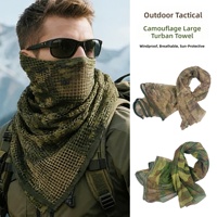 Écharpe tactique camouflage en polyester à grande maille, style militaire, pour dissimulation en extérieur, chasse, coupe-vent et respirante