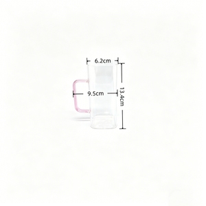 Vaso Cuadrado Ecológico de Vidrio con Asa, de Borosilicato, Resistente al Calor, Transparente, para Agua, Leche, Jugo, Botella de Agua - Product Image 6