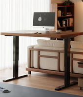Bureau de direction ergonomique haut de gamme en bois massif, réglable motorisé, table assise-debout en bois véritable de qualité supérieure