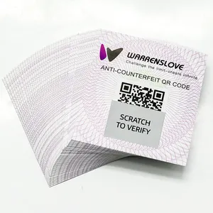 Customized printing scratch card security scratch off Anti-counterfeit paper card for business