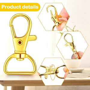 Hotop Mousquetons pivotants, crochets de fixation pour lanières, crochets de porte-clés, fermoirs mousquetons métalliques avec anneaux en D pour porte-clés, sacs à main et accessoires de quincaillerie - Product Image 3