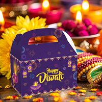 Coffret cadeau Diwali Rolzchoy de 12 pièces, décorations, lumières de fête, fournitures pour fêtes, boîte de friandises indiennes, pour la famille et les amis