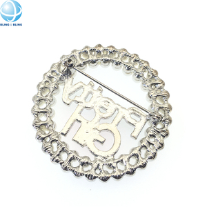 Spilla da Bavero OES con Logo Personalizzato, Cristallo e Perle Rosa e Verdi, per Confraternite e Regalo Massonico - Product Image 6