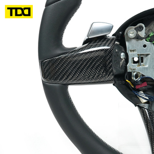 Volant en cuir pleine fleur TDD avec garniture en fibre de carbone, compatible avec BMW Z4 E85 2002-2008 E86 2006-2008 E89 2009-2016, sur mesure - Product Image 3