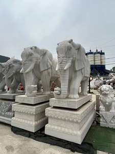 Statue de lion en granit pour l'extérieur, maison moderne, statues d'animaux en pierre personnalisées en granit - Product Image 2