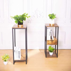 Petite table d'appoint, <span class=keywords><strong>support</strong></span> de <span class=keywords><strong>plante</strong></span> d'angle <span class=keywords><strong>haut</strong></span> pour plantes d'intérieur, plusieurs supports - Product Image 5