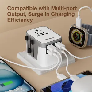 Wontravel 1840W Au/İngiltere/ab/abd Plug 4 port şarj moda taşınabilir dünya evrensel seyahat adaptörü