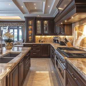 Cucina Completa su Misura in Stile Americano Retrò, Completamente Arredata, Design Personalizzato in Legno Massello - Product Image 2