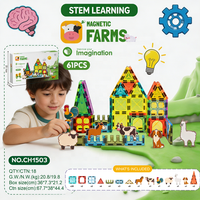 Bloques de Construcción Magnéticos de 5.5CM, Juguetes Educativos STEM de Animales Marinos, Dinosaurios, Trenes y Aviones, Venta al Por Mayor para Niños