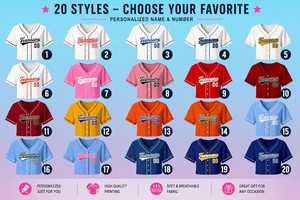 Women's Personalized Baseball <b>Crop</b> Jersey Custom Name Number Team Logo <b>Sequin</b> Embroidery Spandex/Polyester Summer Game Day <b>Top</b> - Product Image 3