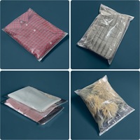 Sac d'emballage pour doudoune en PE transparent avec fermeture éclair, sac en plastique mat auto-scellant pour coupe-vent en coton