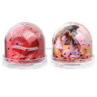 Cadre photo globe à neige en acrylique personnalisé avec flocons de neige flottants et paillettes, cadeau de Noël, Halloween, Pâques