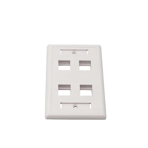 Pelat dinding pelat wajah jaringan 4 <span class=keywords><strong>Port</strong></span> tipe AS dengan RJ45/<span class=keywords><strong>RJ11</strong></span> Keystone Jack UTP STP untuk modul perangkai Cat6 telekomunikasi