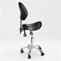 Tabouret Ergonomique à Roulettes Pivotant pour Salon, Chaise de Spa, Tatouage, Dentaire, Hauteur Réglable, Siège Selle avec Dossier