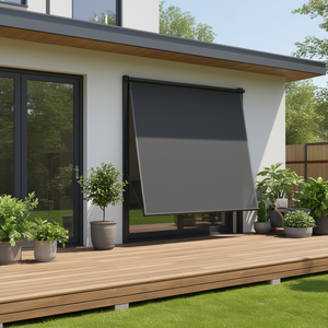 Toldo Lateral Retráctil para Puerta, 70.9 Pulgadas x 236.2 Pulgadas, Poliéster Antracita, Diseño Minimalista, Fácil Instalación - Product Image 2