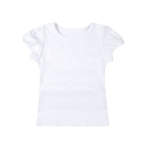 Camisetas personalizadas en blanco <span class=keywords><strong>para</strong></span> <span class=keywords><strong>niñas</strong></span>, Ropa <span class=keywords><strong>para</strong></span> <span class=keywords><strong>Niñas</strong></span>, camisetas de verano, camisetas <span class=keywords><strong>para</strong></span> niños pequeños, camisetas blancas con mangas abullonadas, 100% de algodón - Product Image 5