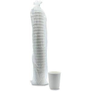 Boardwalk 8 Oz. Gobelets en papier à double paroi blancs jetables avec impression dorée, logo personnalisé, revêtement PE - 25/gabarre - Product Image 2