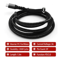 Cables de Datos USB-C Tipo C Macho a Macho con Excelente Resistencia a la Flexión, Soporte Sion, Carga Rápida PD, para Banco de Energía de 100000 mAh