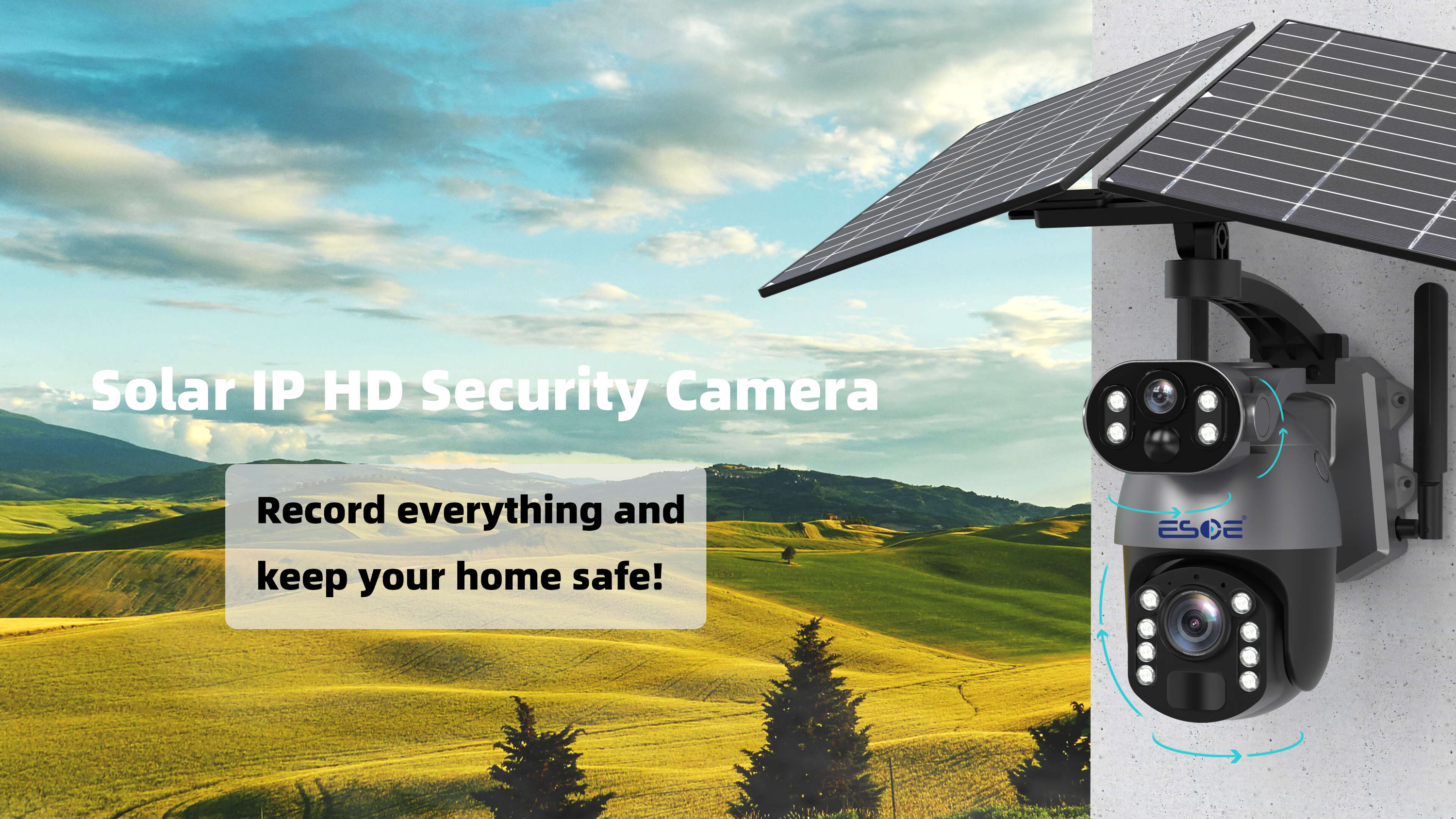 ESOE 360 Solar Wi-Fi PTZ Security Camera with Two-Way Audio Cloud Storage 4G SIM Card Dual Lens · image 4